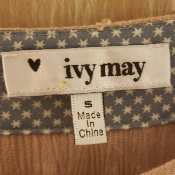 Ivy May Boho Taupe Blush Textured Oversized Top - Picture 6 of 8